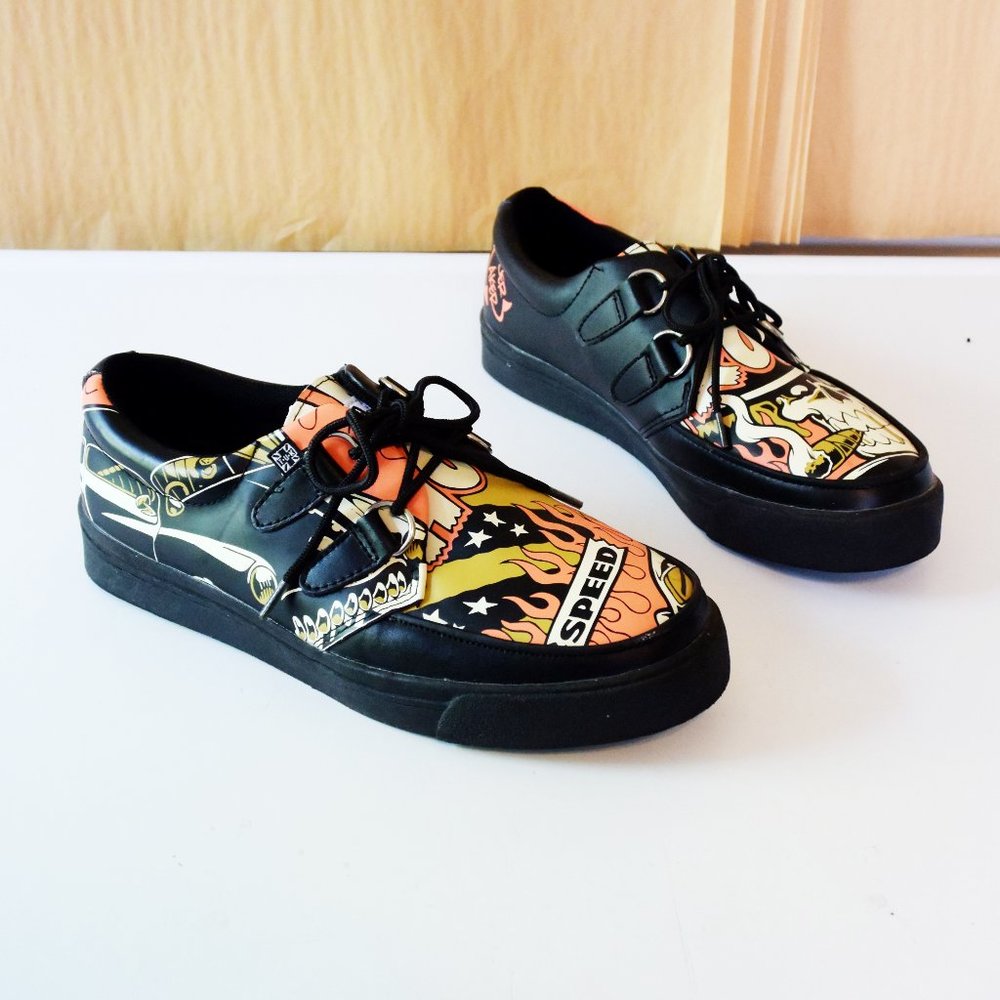 TUK Graphic Print Punk Skull Shoes 9